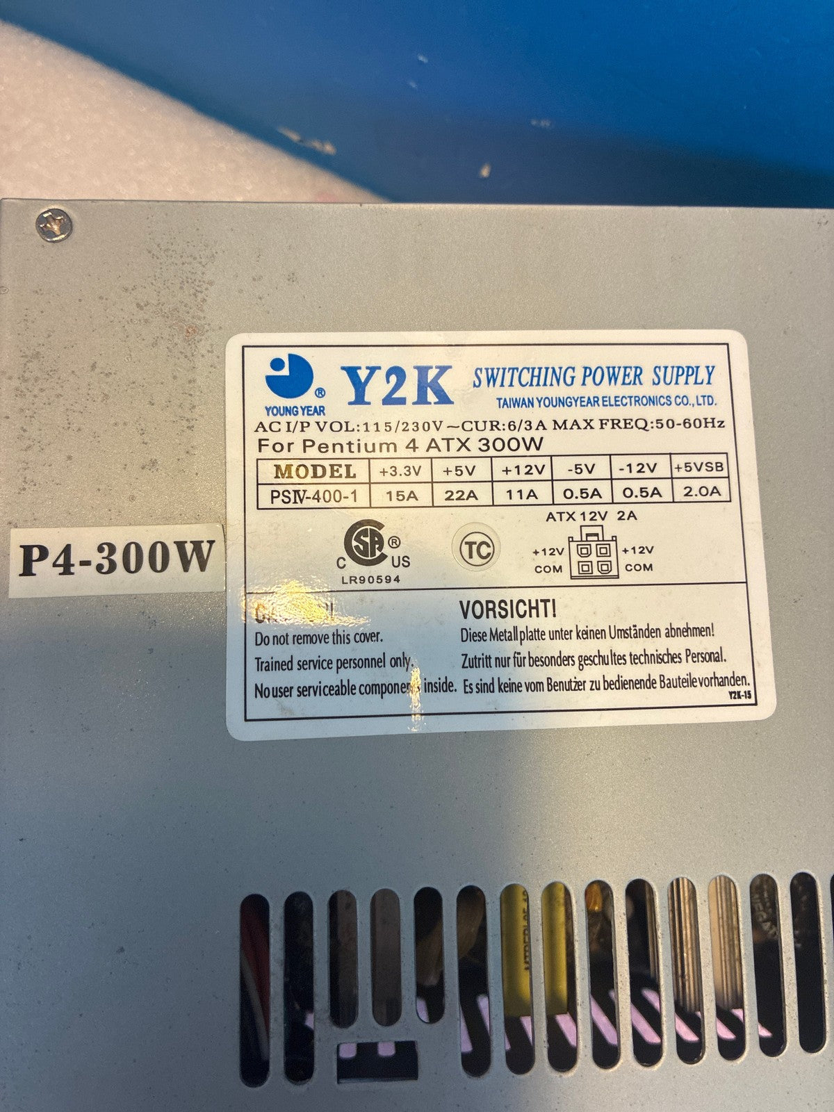 🔥 Y2K PSIV-400-1 300W ATX Switching Power Supply for Pentium 4 Systems