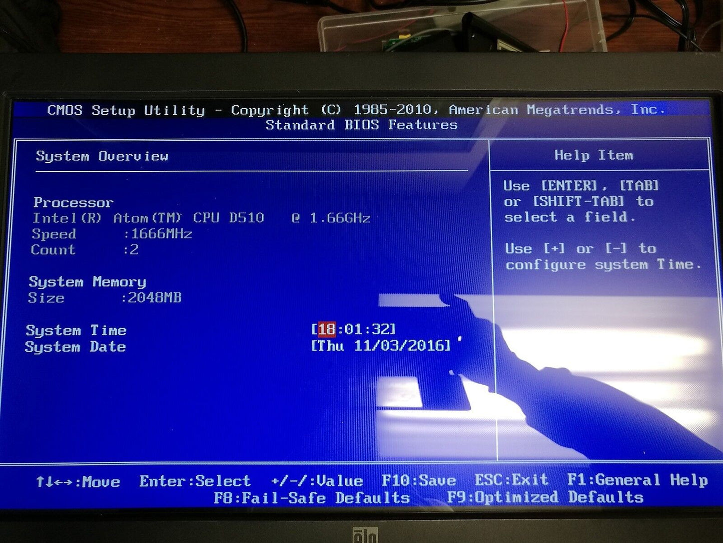 - TYCO  ELO TOUCHSYSTEMS ESY22C2-8UWA w/ CPU/1.6GHZ /2G (NO HDD,NO ADAPTER)