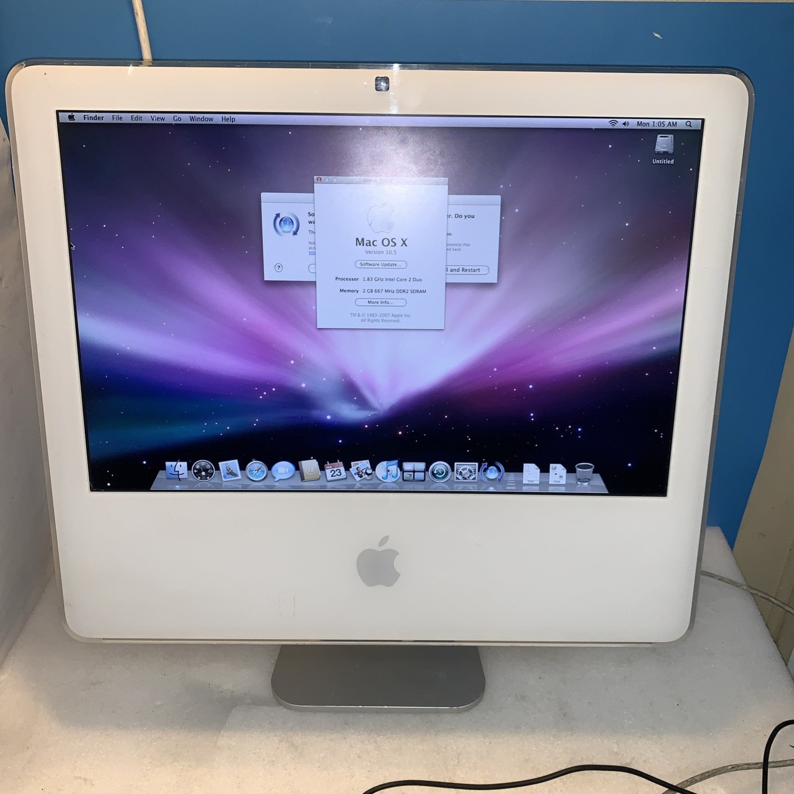 Nice ~ Apple iMac 17" Intel Core Duo 1.83Ghz 2GB RAM 160GB OS X 10.5