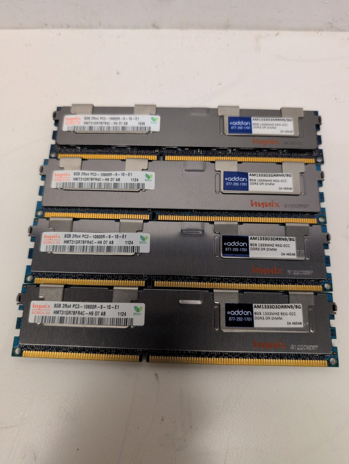🎸 4x Hynix 8GB 2Rx4 PC3-10600R DDR3 ECC Registered Server RAM HMT31GR7BFR4C