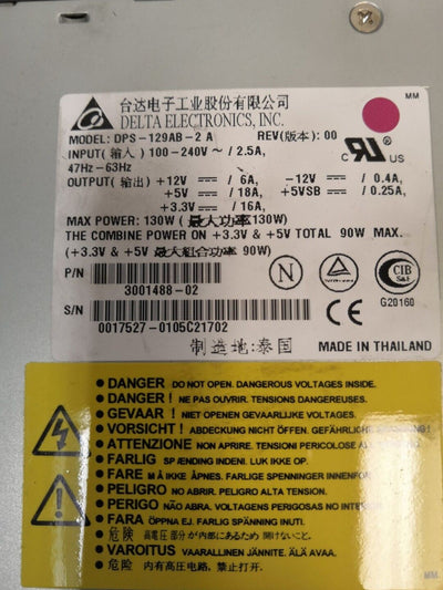 - Delta Electronics Inc. DPS-129AB-2 A  130W SUN POWER SUPPLY  3001488-02 @@@
