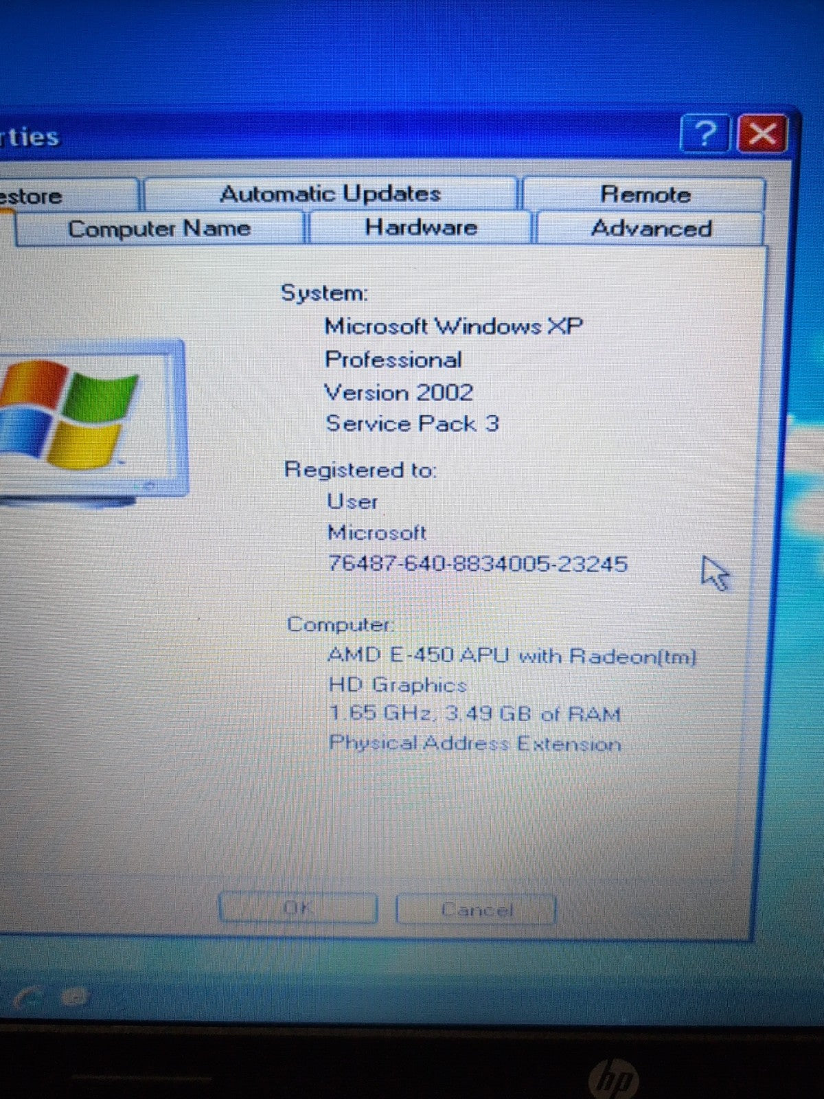 HP PAVILION G6 15.6" Laptop - AMD E-450 APU/4GB RAM/250GB HDD/ Win XP (*READ) -