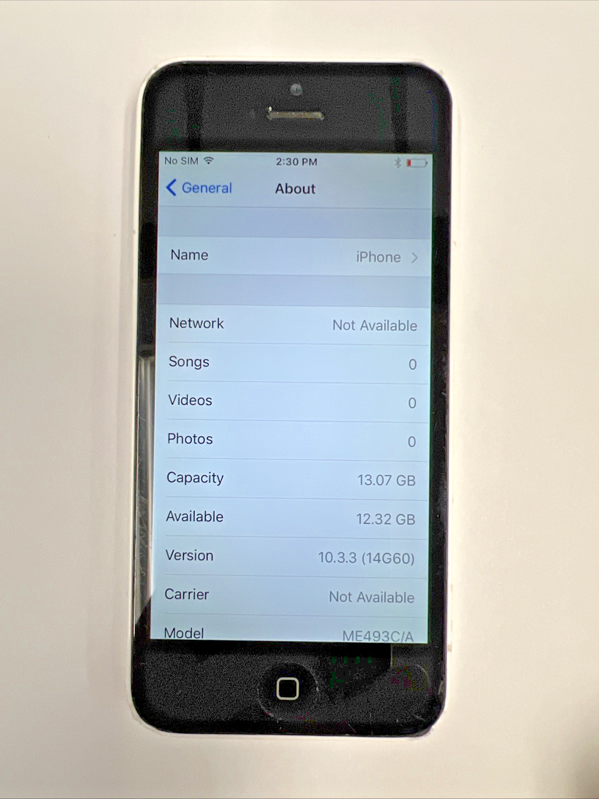 🔥 iPhone 5c White 16GB A1532 Unlocked iOS 10.3.3 - Good Working Condition #