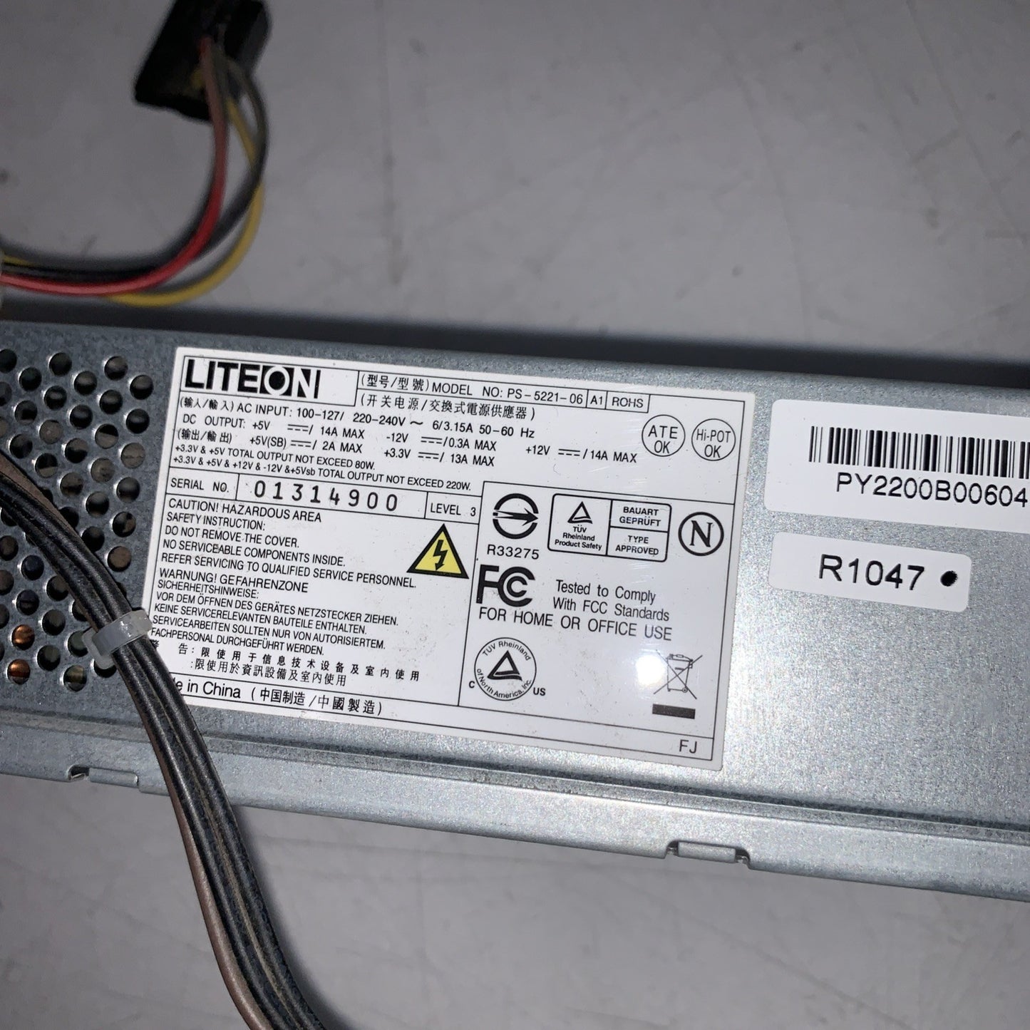 Acer Desktop LITEON PS-5221-06 Power Supply
