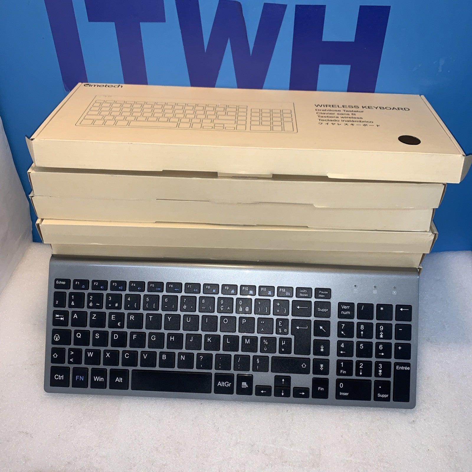 🔥 New~ Slim Wireless Keyboard  Silver + USB Receiver “AZERTY Layout (French)”