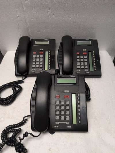3x Nortel Networks T7208 Charcoal Digital Display Phones -