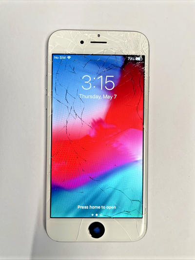 Apple iPhone 6 - 64GB A1549   Silver (Unlocked Cracked Screen)  +
