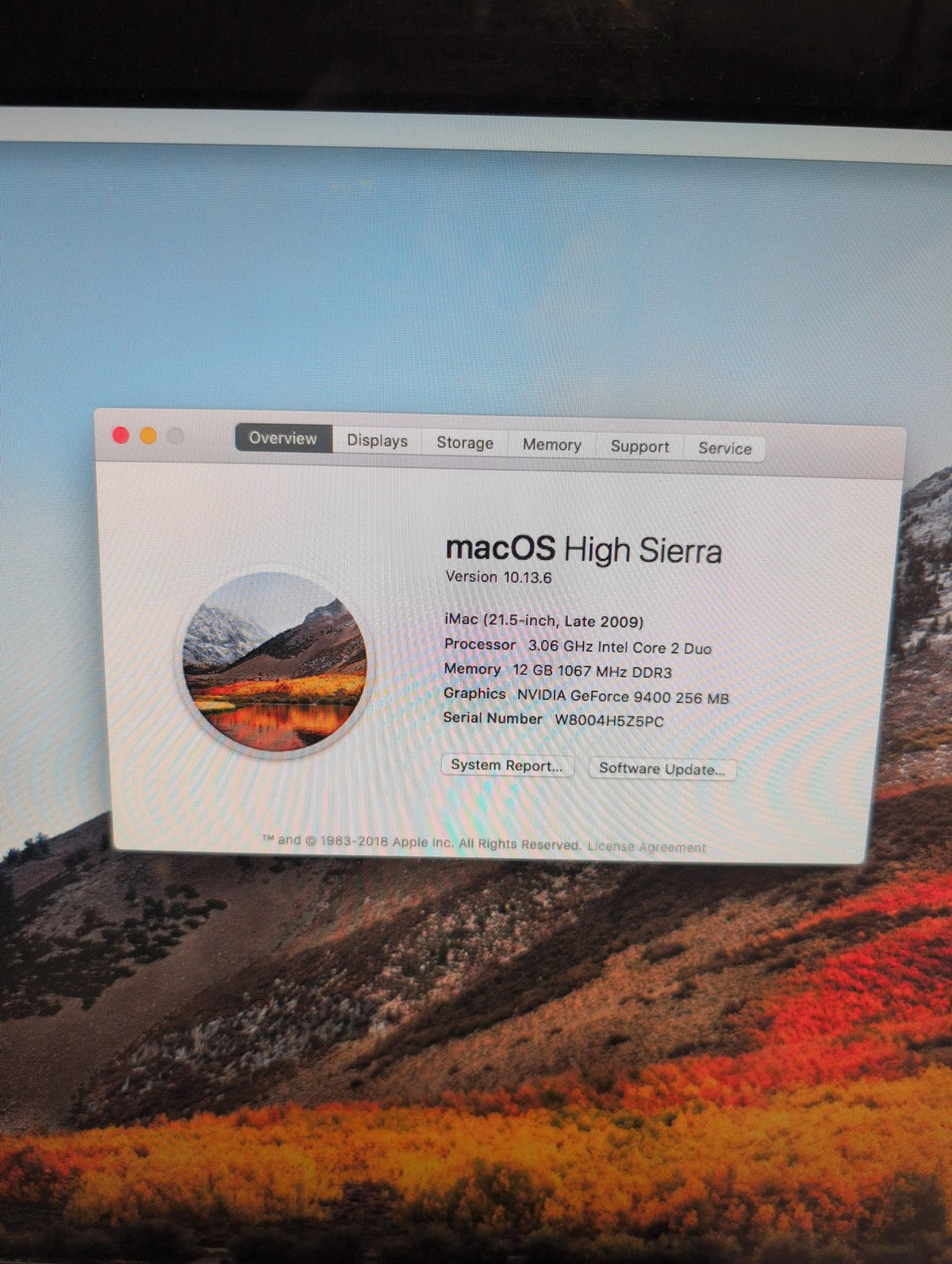 🎸 Apple iMac A1311 21.5-inch Late 2009  Core 2 Duo 3.06GHz 12GB RAM 500GB HDD