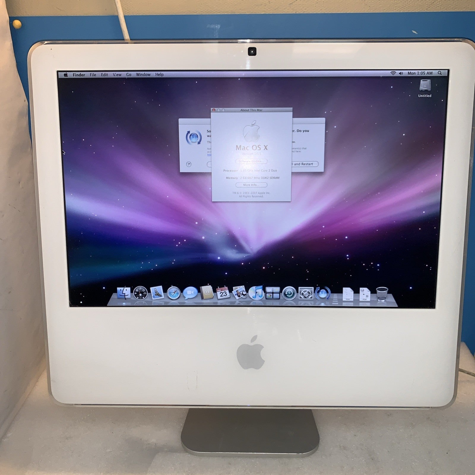 Nice ~ Apple iMac 17" Intel Core Duo 1.83Ghz 2GB RAM 160GB OS X 10.5