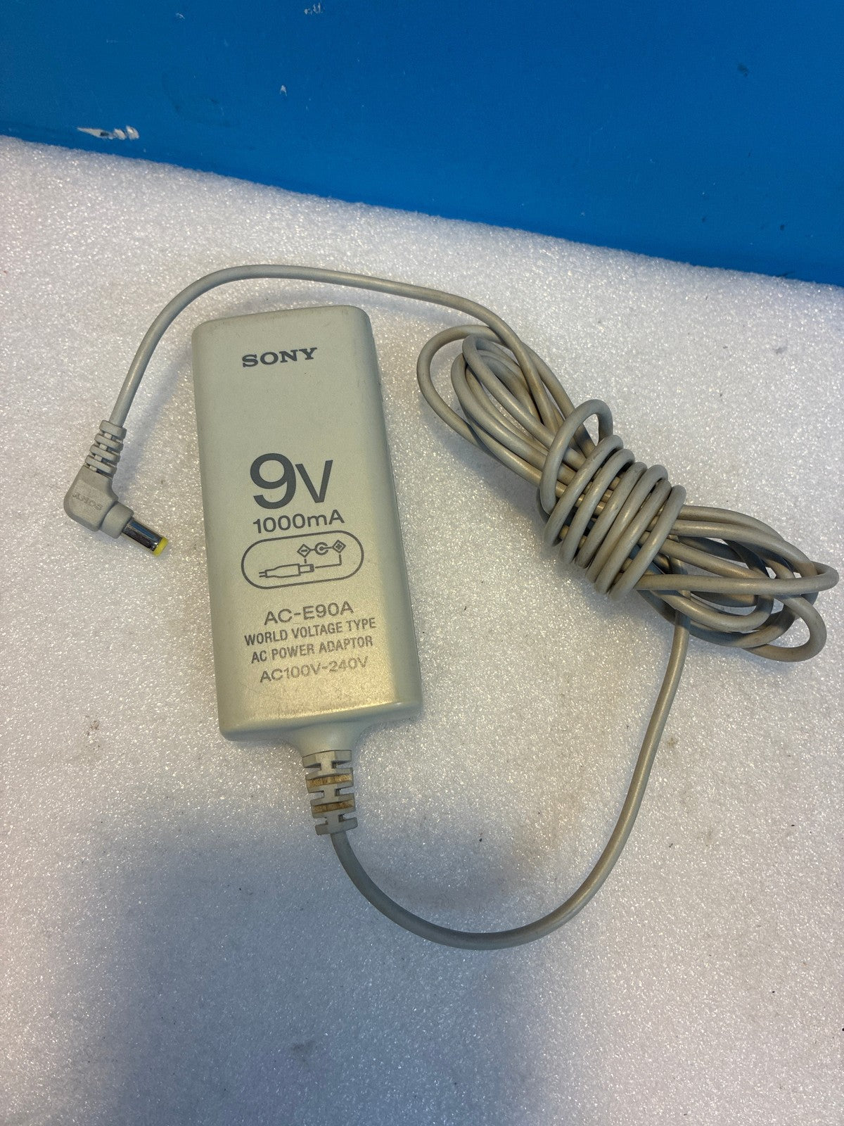 🔥 Sony AC-E90A 9V 1000mA AC Power Adaptor Gray Right-Angle Barrel Plug