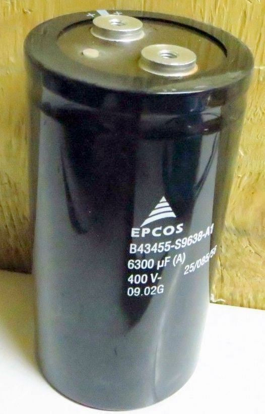 Unused ~ EPCOS 400v 6300uF Capacitor high voltage electrolytic capacitor -