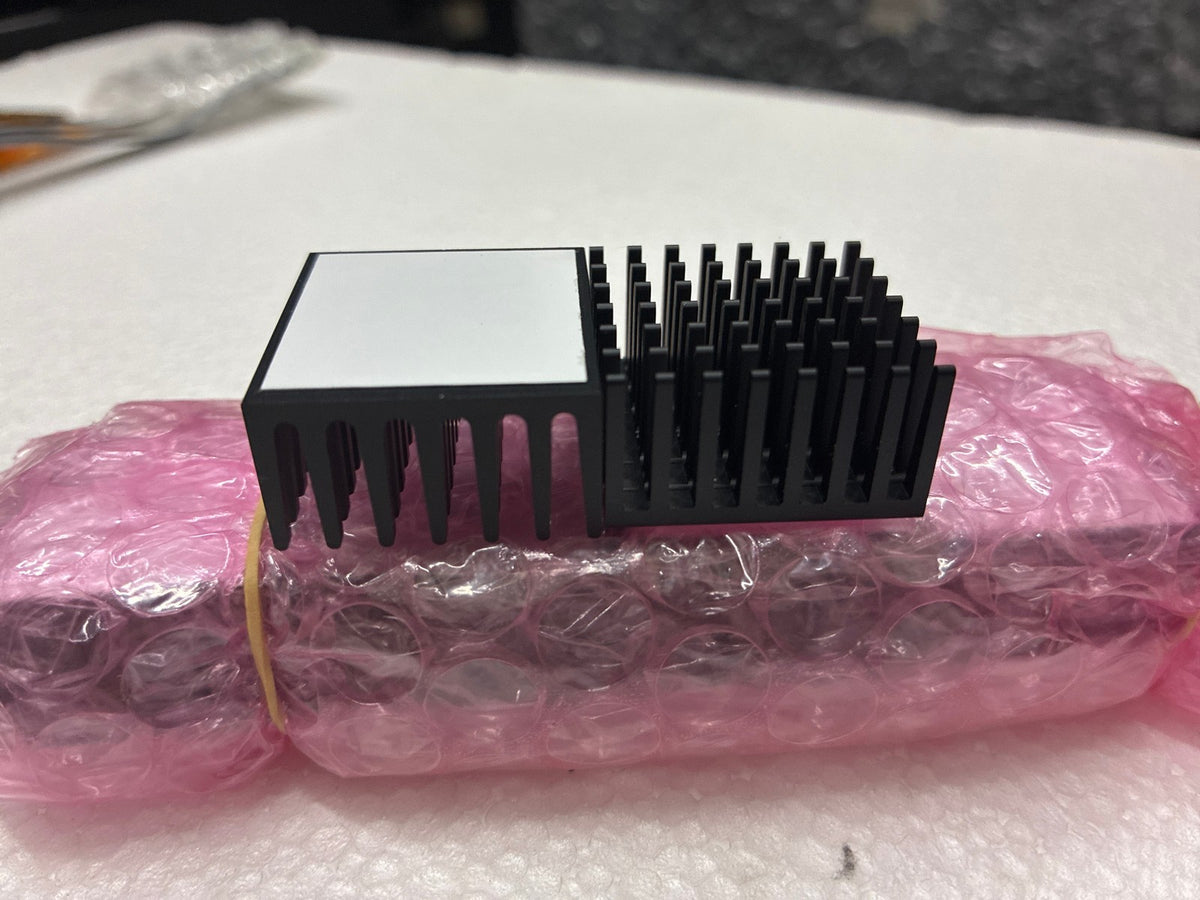 🔥 Black Anodized Aluminum Pin-Fin Heatsink 25x25mm with Pre-Applied Thermal Pad