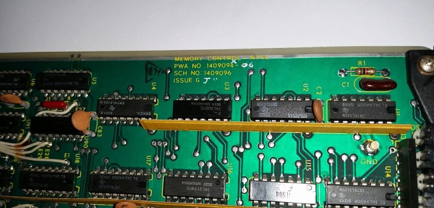 - MOMORY CONTROL BOARD NTSC PWA 1409094 SCH 1409096 AVB 1184 0880