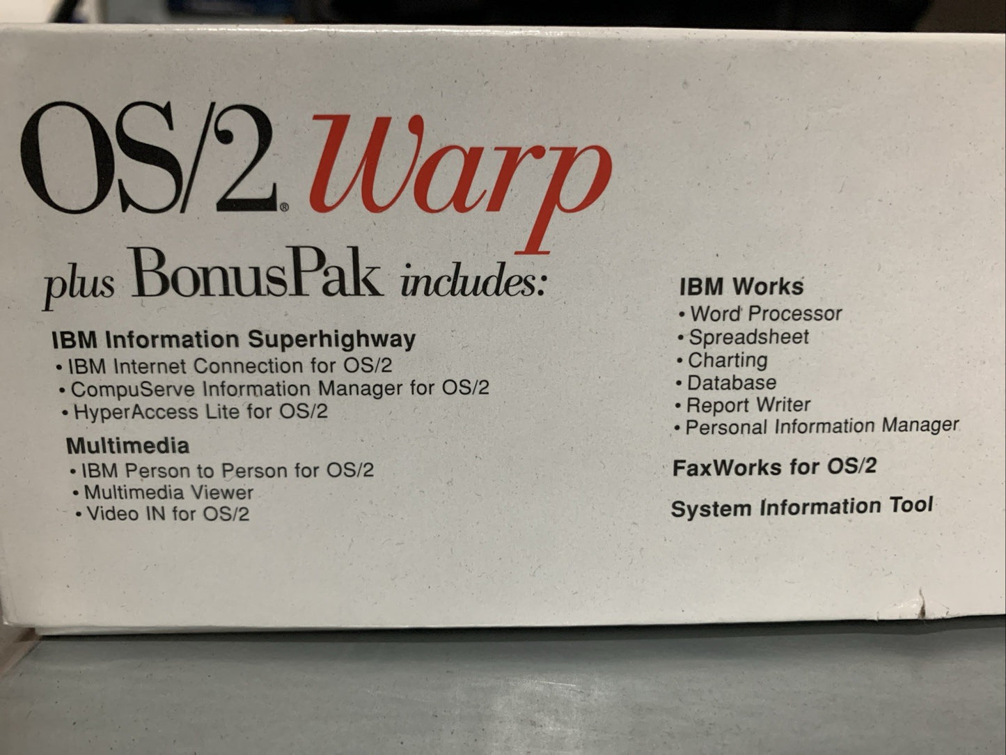 Unused - Vintage  IBM OS/2 Warp Version 3 with BonusPak 3.5" Floppy Disks