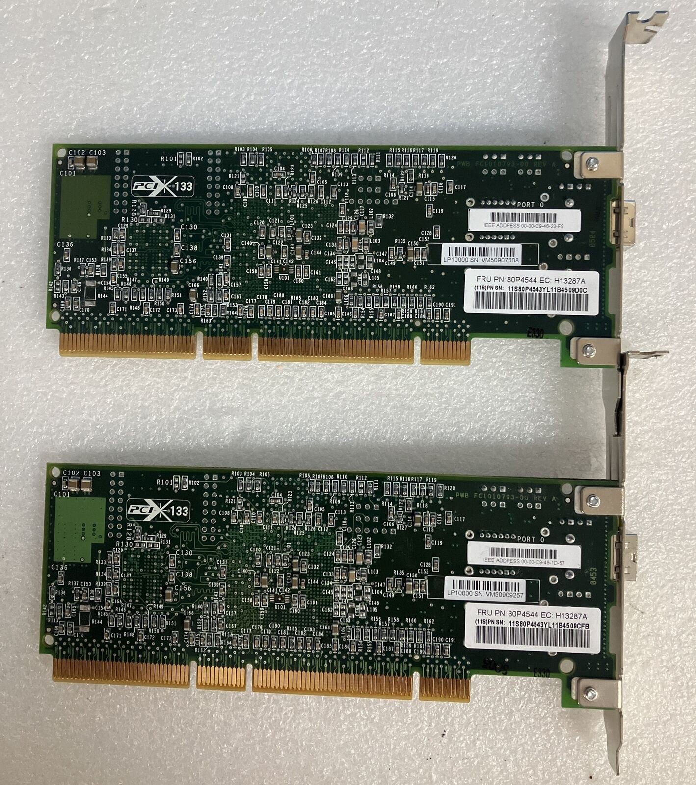 2x IBM 80P4544 2Gbps PCI-x Single Port LC Fiber Channel Adapter Card H13287A ~