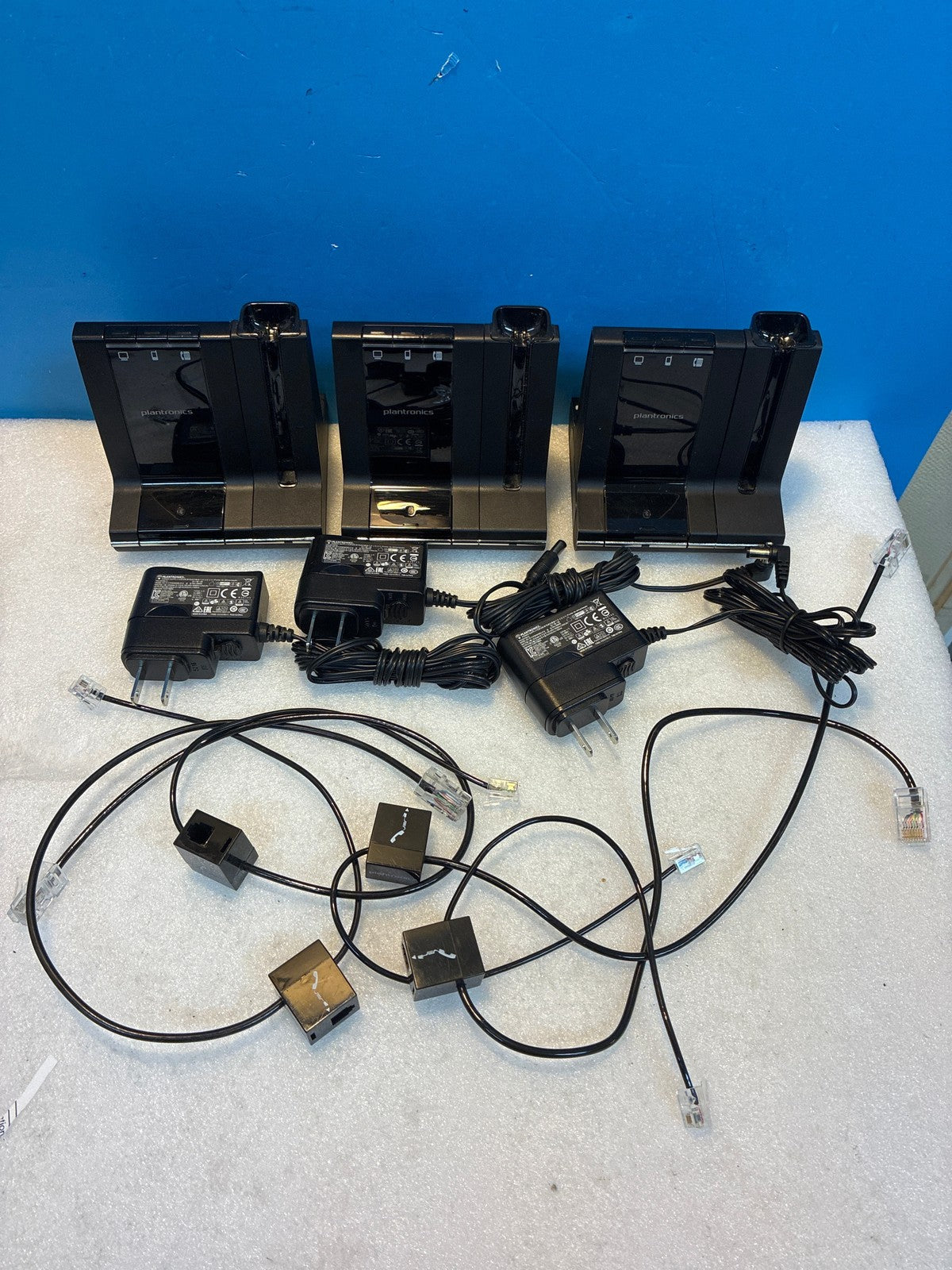 🔥 Plantronics W02 DECT 6.0 Wireless Headset Base Station Lot of 3 Black