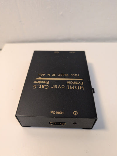 HDMI over Cat6 Extender Receiver Unit 1080P  RJ45 to HDMI (NO POWER, AS IS) - -