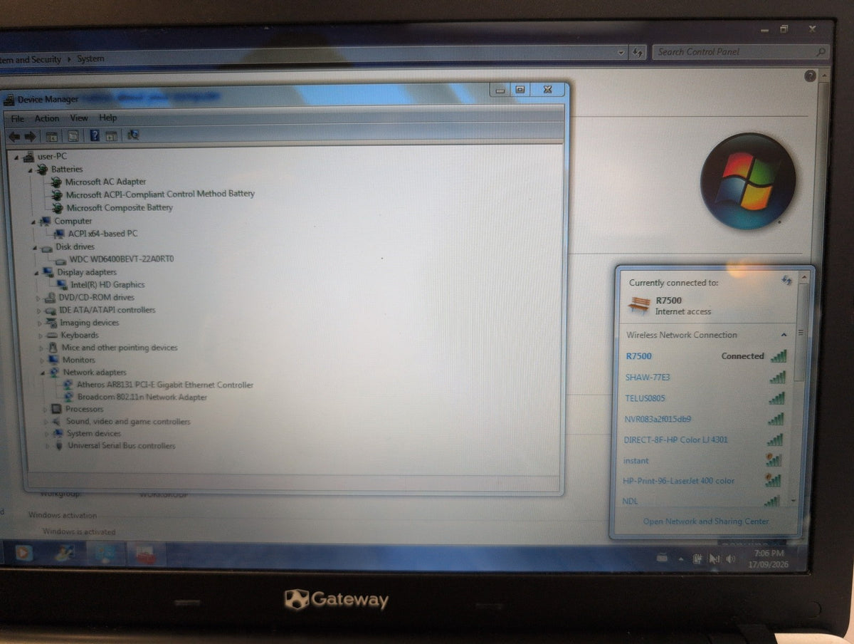 🎸 Gateway ID59C03h MS2300 15.6" Core i3 M370 2.4GHz Laptop 4GB 640GB HDD Win7
