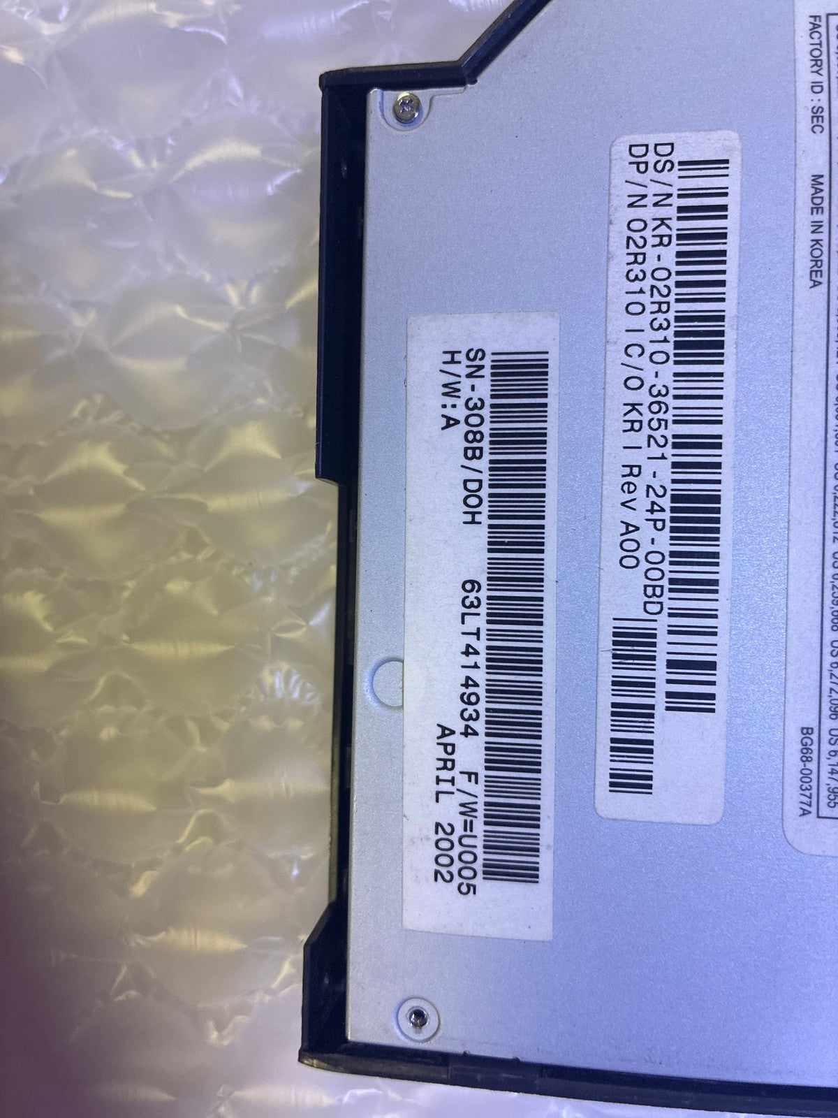 🔥Vintage Dell laptop 02R310 Samsung CD-RW/DVD IDE Drive