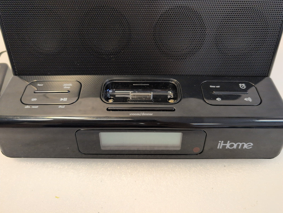 🎸 iHome iH27 Dual Alarm Clock Radio Speaker Dock for iPod iPhone 30-Pin Black