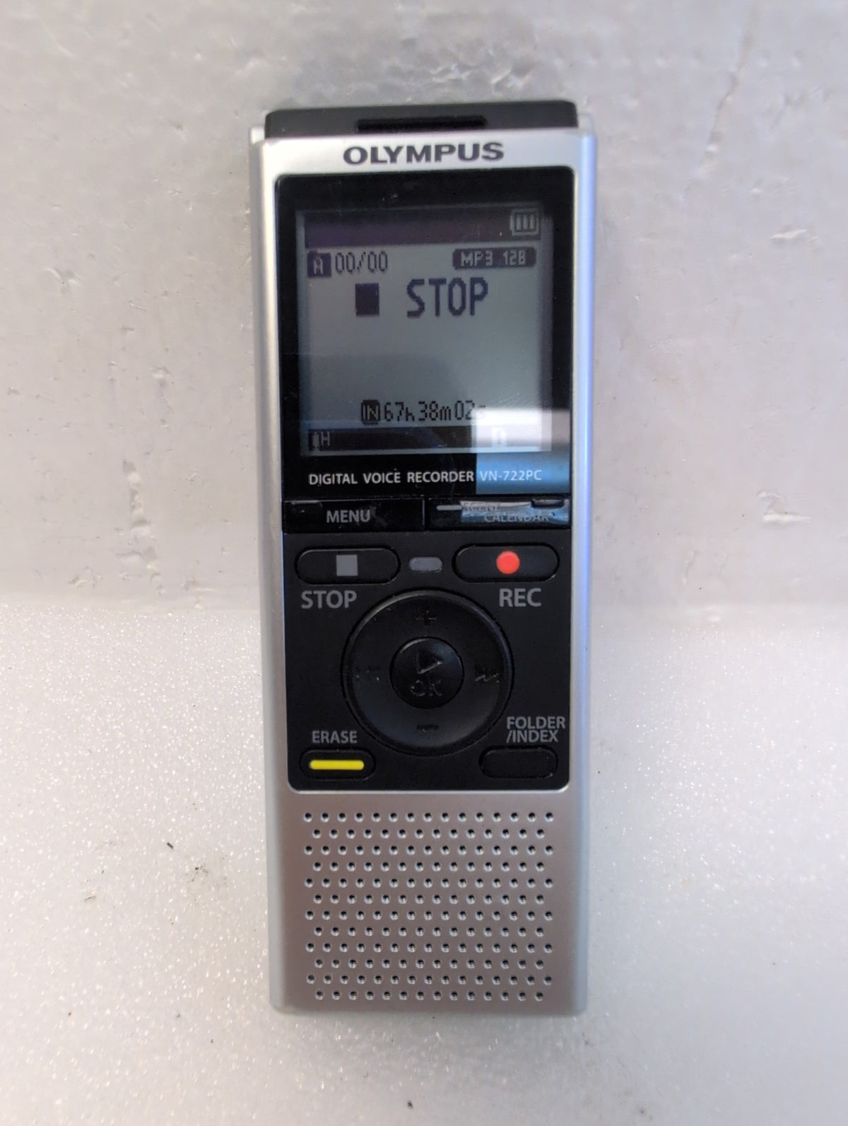 🎸 Olympus VN-722PC Digital Voice Recorder MicroSDHC MP3 Silver/Black AAA