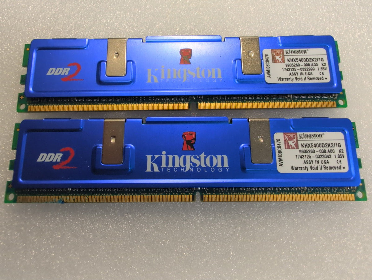 🎸 Kingston HyperX KHX5400D2K2/1G DDR2 Memory Kit 2GB (2x1GB) Blue