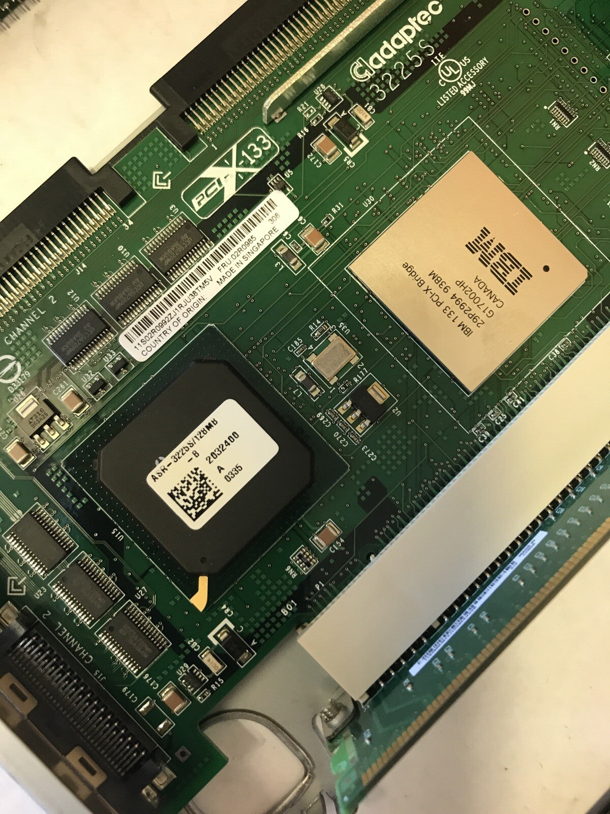 1x IBM 02R0985 Serveraid 6M Dual Channel Pcix Ultra320 Scsi Controller w/ 128Mb