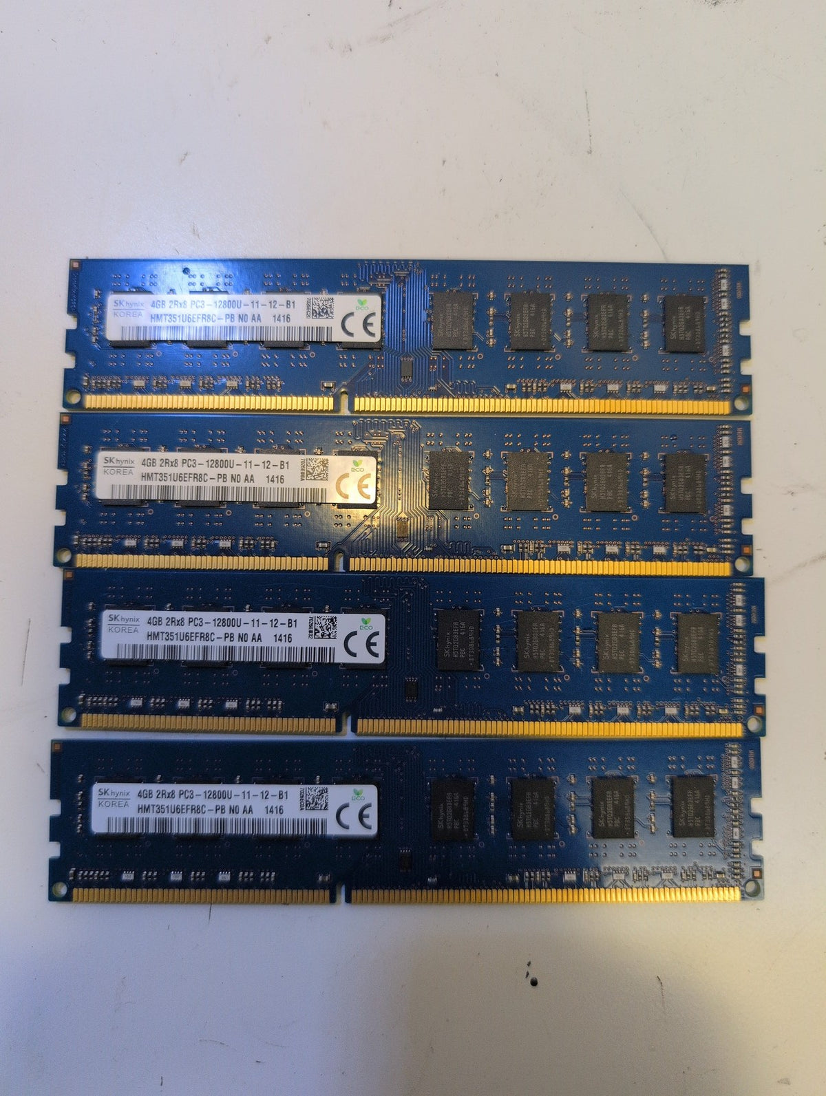 🎸 SK Hynix 16GB (4x4GB) DDR3 PC3-12800U 2Rx8 UDIMM Desktop RAM HMT351U6EFR8C-PB