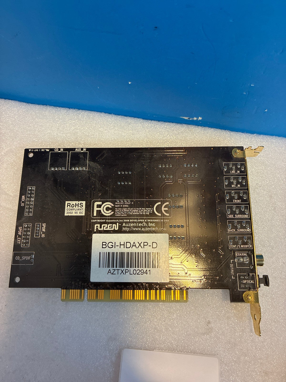 🔥 Auzen X-Plosion 7.1 BGI-HDAXP-D PCI Sound Card 7.1 Channel DTS Dolby