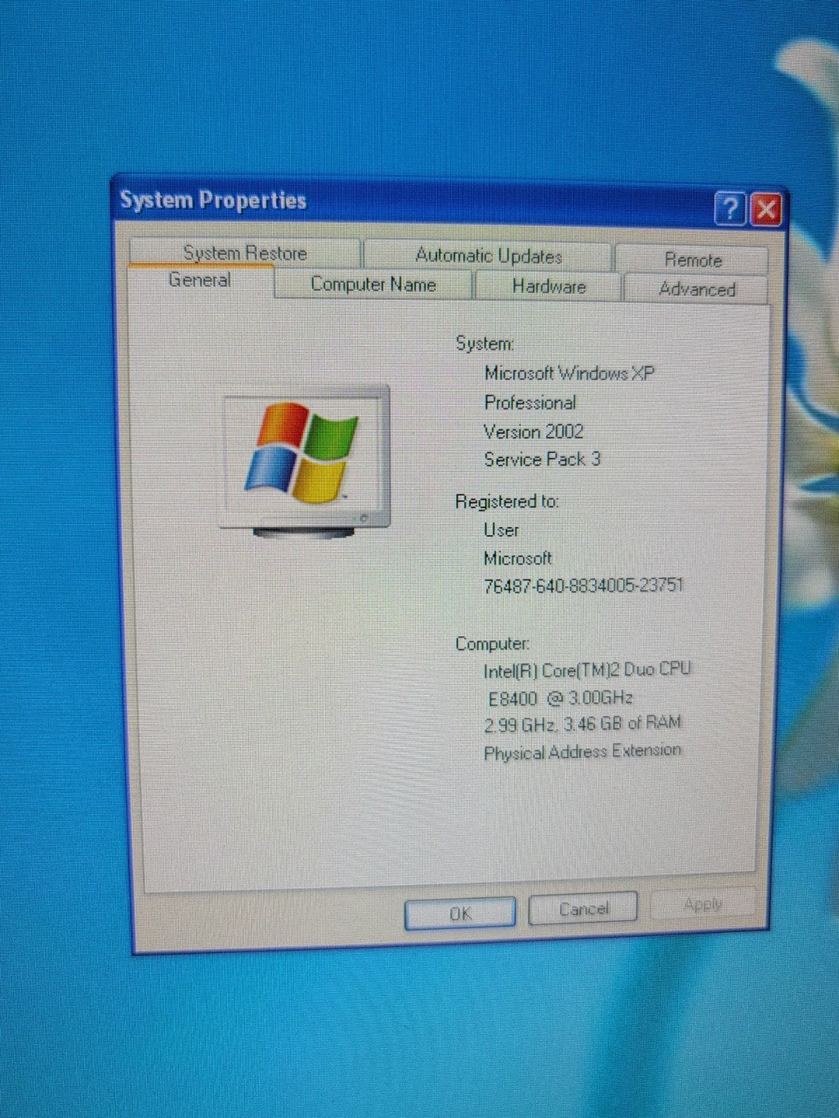 🔥 HP Compaq Elite 8000 SFF PC  Core 2 Duo E8400 /4GB Ram/ 500GB HDD/ Win XP -