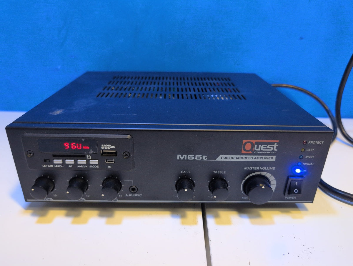 🎸 Quest Commercial M65t 3-Channel Public Address Mixer Amplifier