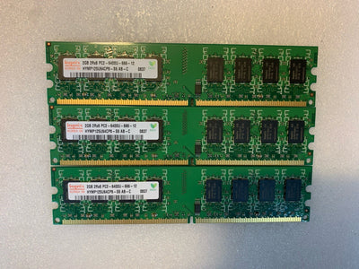 Lot of 3 Hynix 2GB DDR2 PC2-6400U 800MHz Desktop RAM 6GB