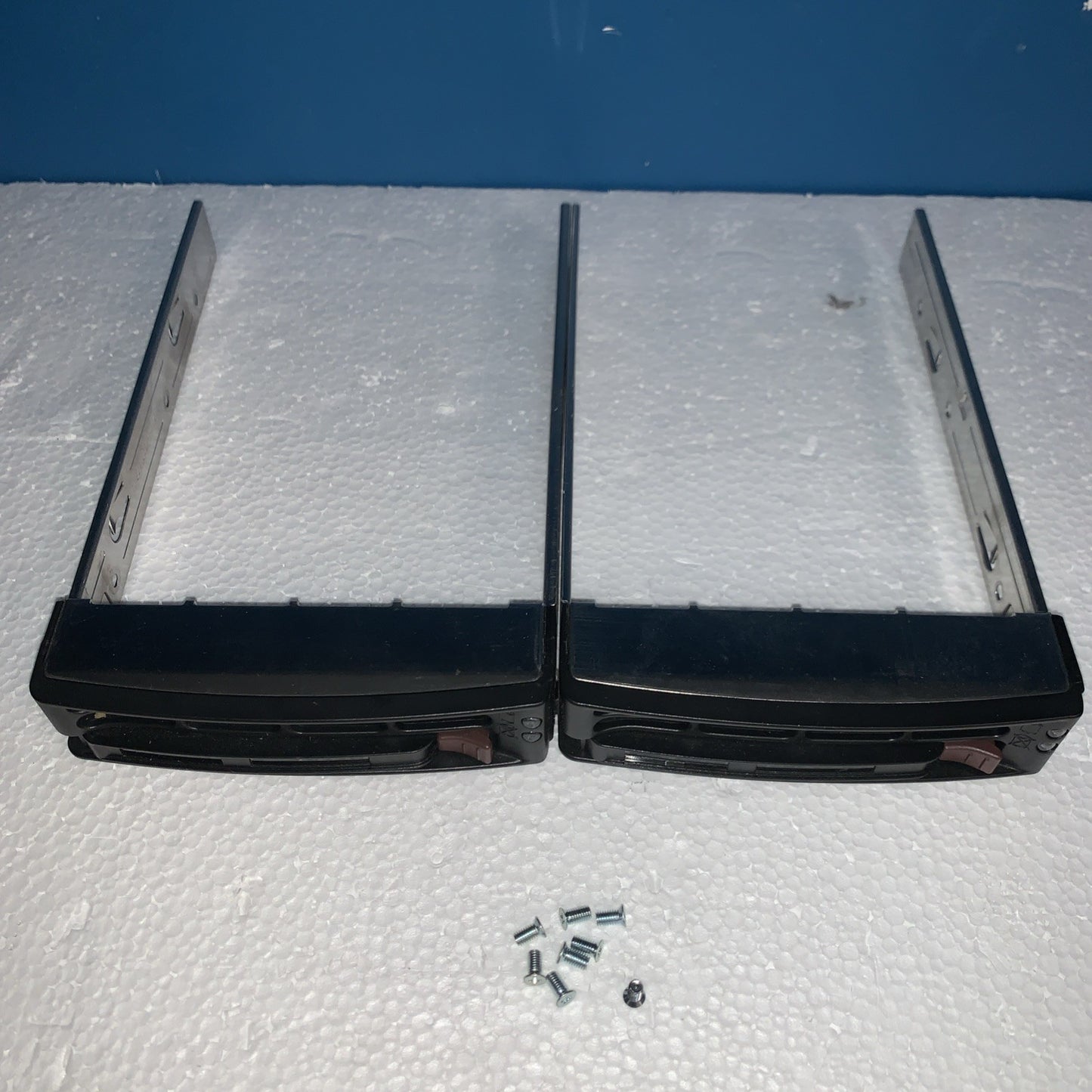 (2x) SUPERMICRO 3.5 INCH HARD DRIVE TRAY / CADDY 01-SC81302-XX00C004 + 8 Screws