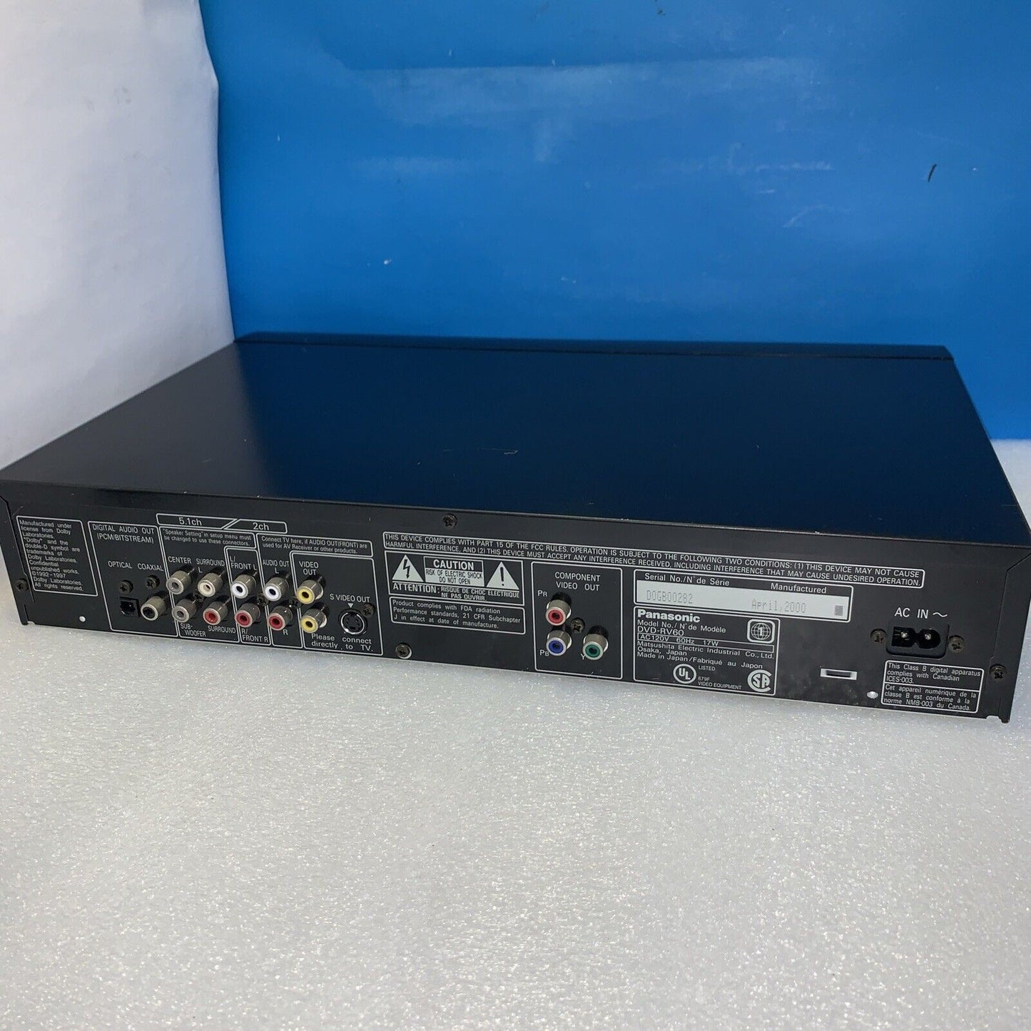 Panasonic DVD-RV60 DVD Player Built-in Dolby Digital Recorder