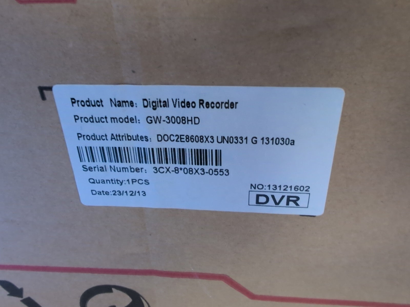 NEW GW Security GW-3008HD 8CH Digital Video Recorder DVR Security SYSTEM -