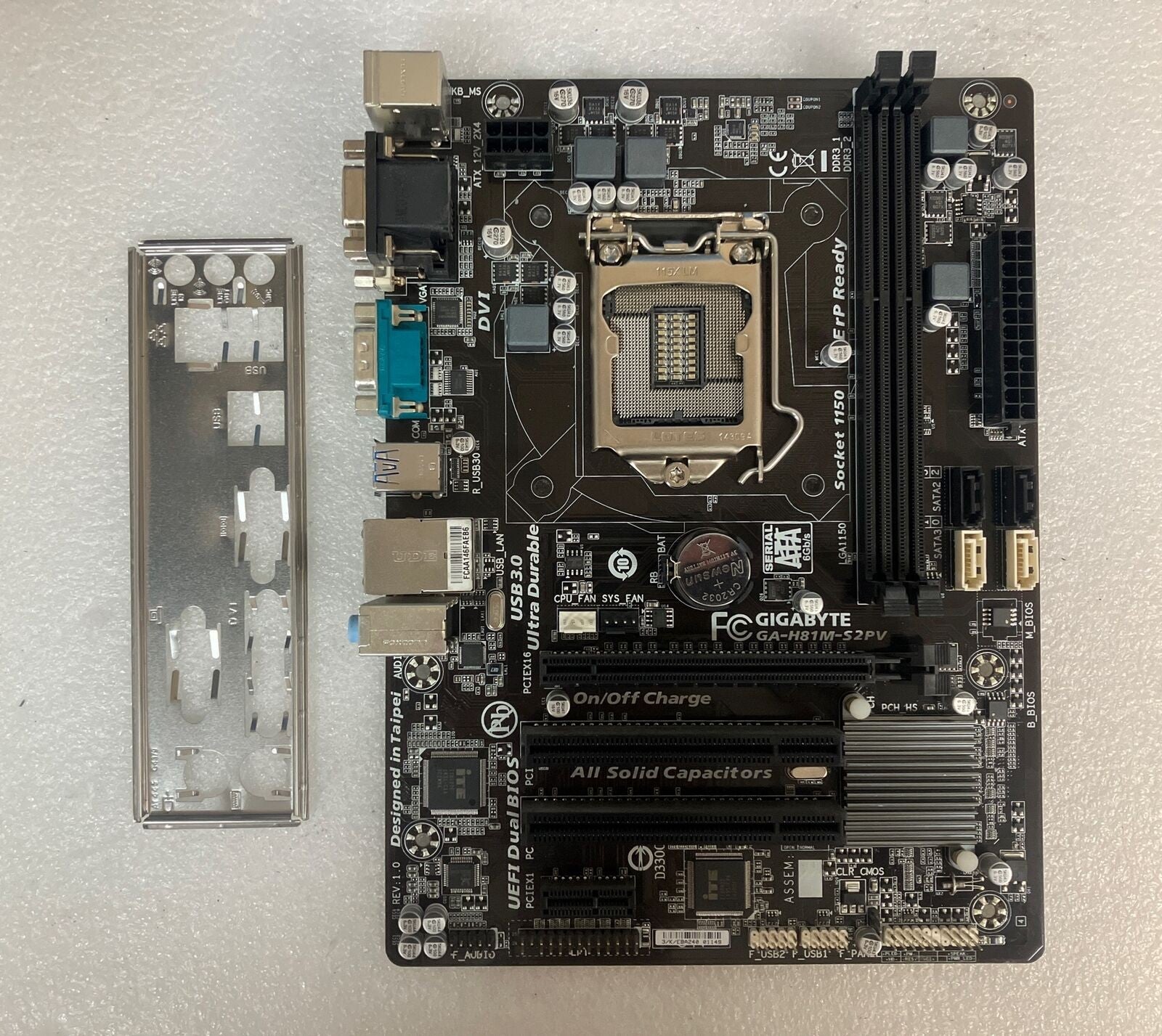 GIGABYTE GA-H81M-S2PV INTEL LGA 1150 DDR3 HDMI mATX MOTHERBOARD With I/O Plate ~