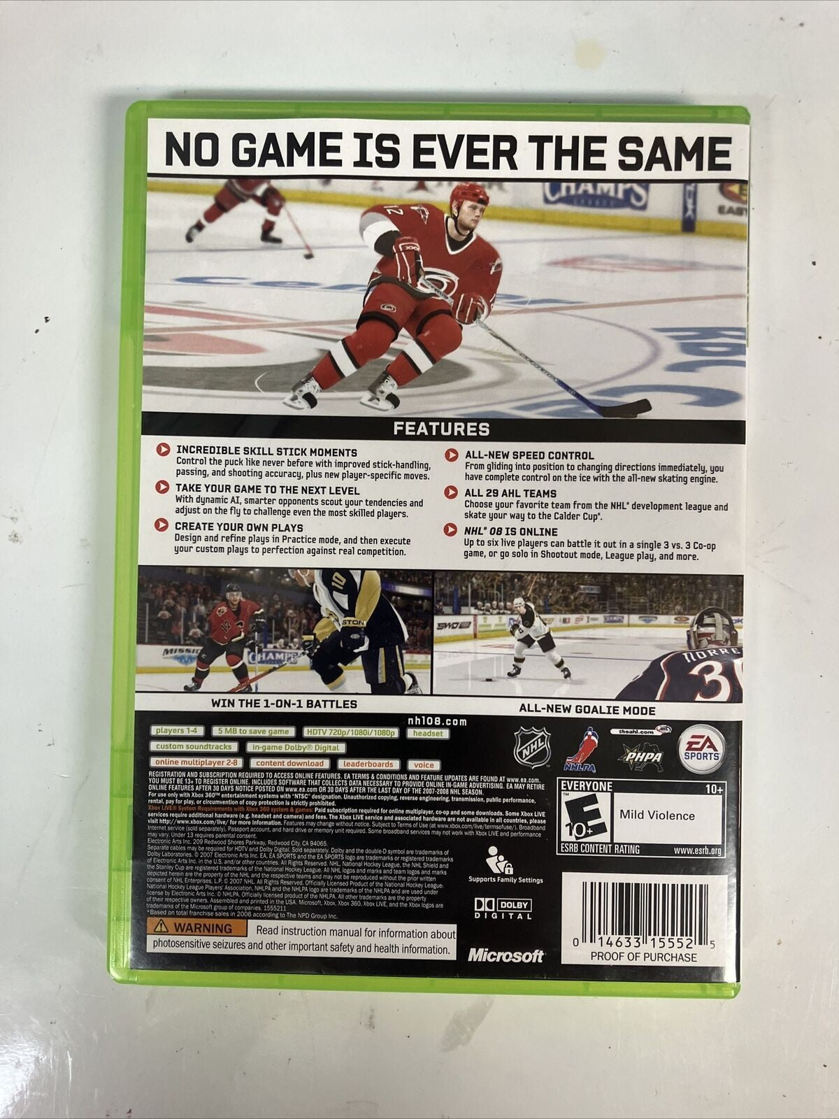(Lot of 2x) XBOX 360 Video Games EA Sports NHL 08 / NHL 09 With Manual ~