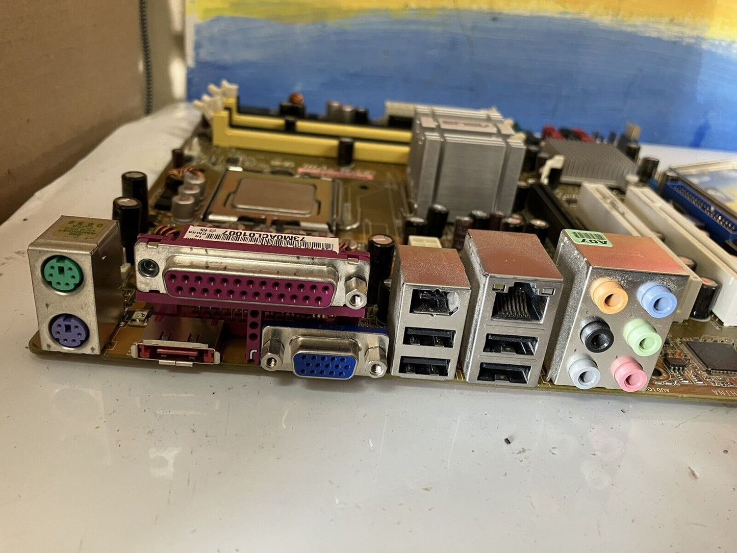 ~ ASUS P5B-VM DO Socket 775 M-ATX Motherboard W/ C2Q Q6600 SLACR + IO Plate