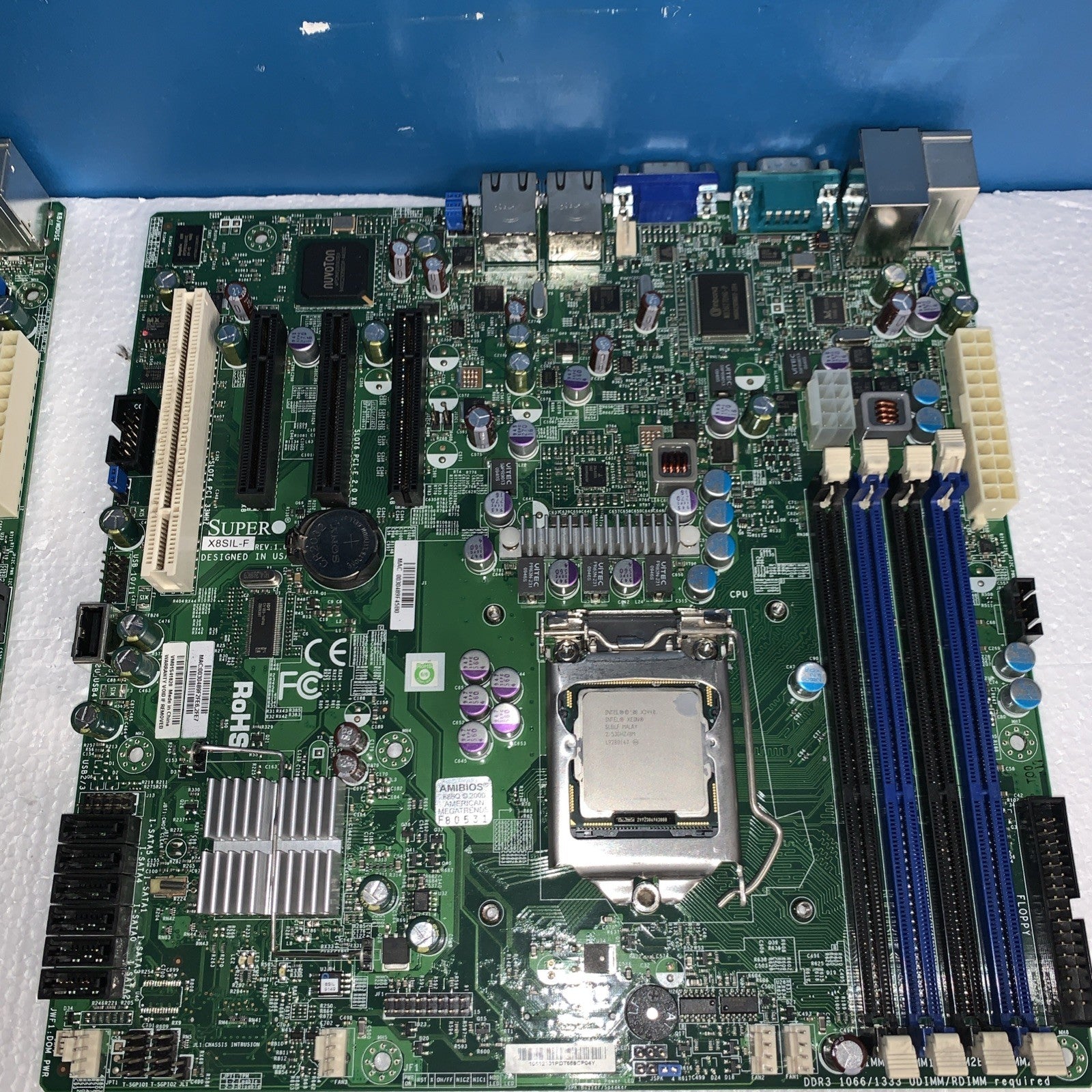 1 x  Supermicro X8SIL-F Computer Motherboard W/ X3440 CPU Tested (NO I/O Plate)