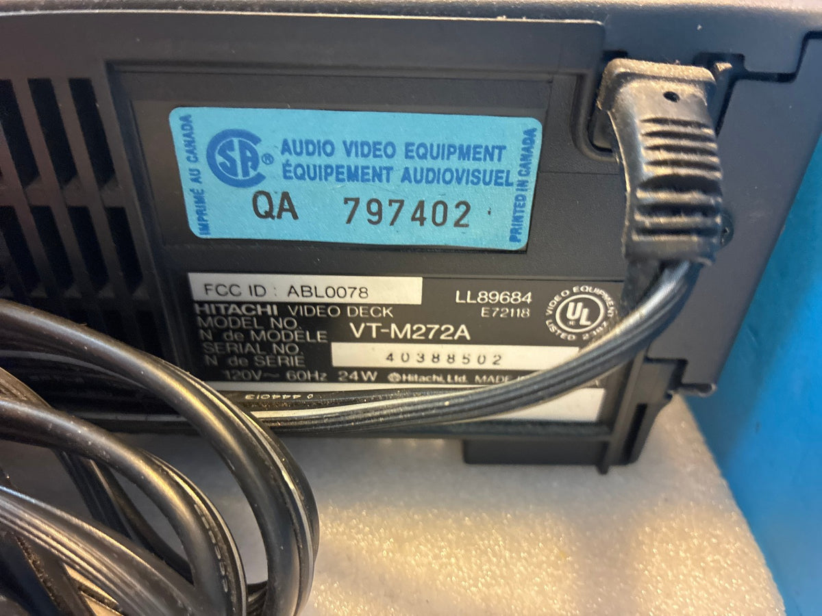 🔥 Hitachi VT-M272A VHS VCR with Remote VCRPlus+ DA4 Digital Auto Tracking