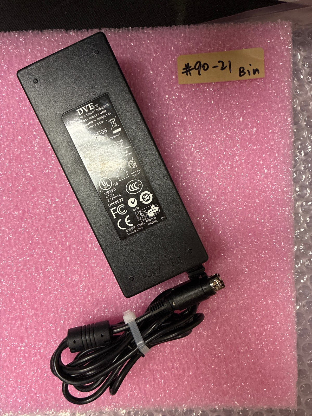 🔥 DVE DSA-90W-12 3 12080 Switching AC/DC Adapter 12V 6.67A 90W Black