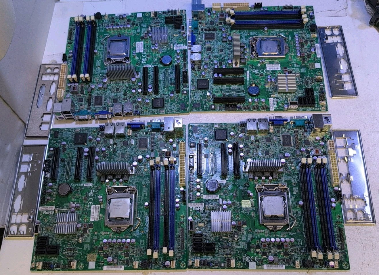 4x SuperMicro X9SCL-F Micro ATX Server Motherboards + E3-1240 (V2) CPU + I/O -