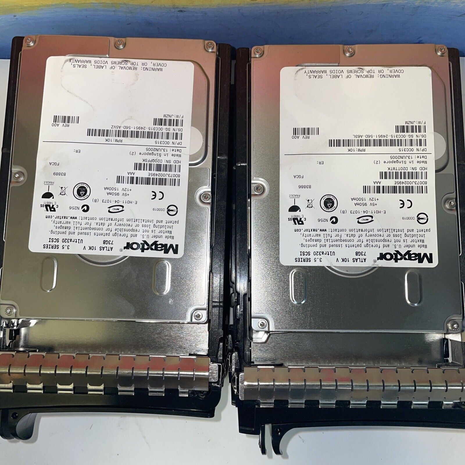 (Lot 12) Dell 73GB SCSI 3.5 HD CC315 0CC315 Caddy Y6939 PowerEdge 1650 1750 1850