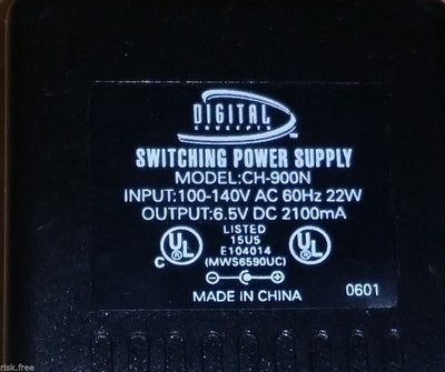 Digital Switching Power Supply Model : CH-900N Adapter