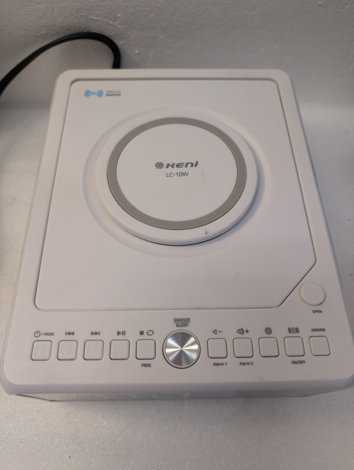 🎸 Keni LC-10W White CD Clock Radio with Bluetooth FM USB AUX Dual Alarm Tested