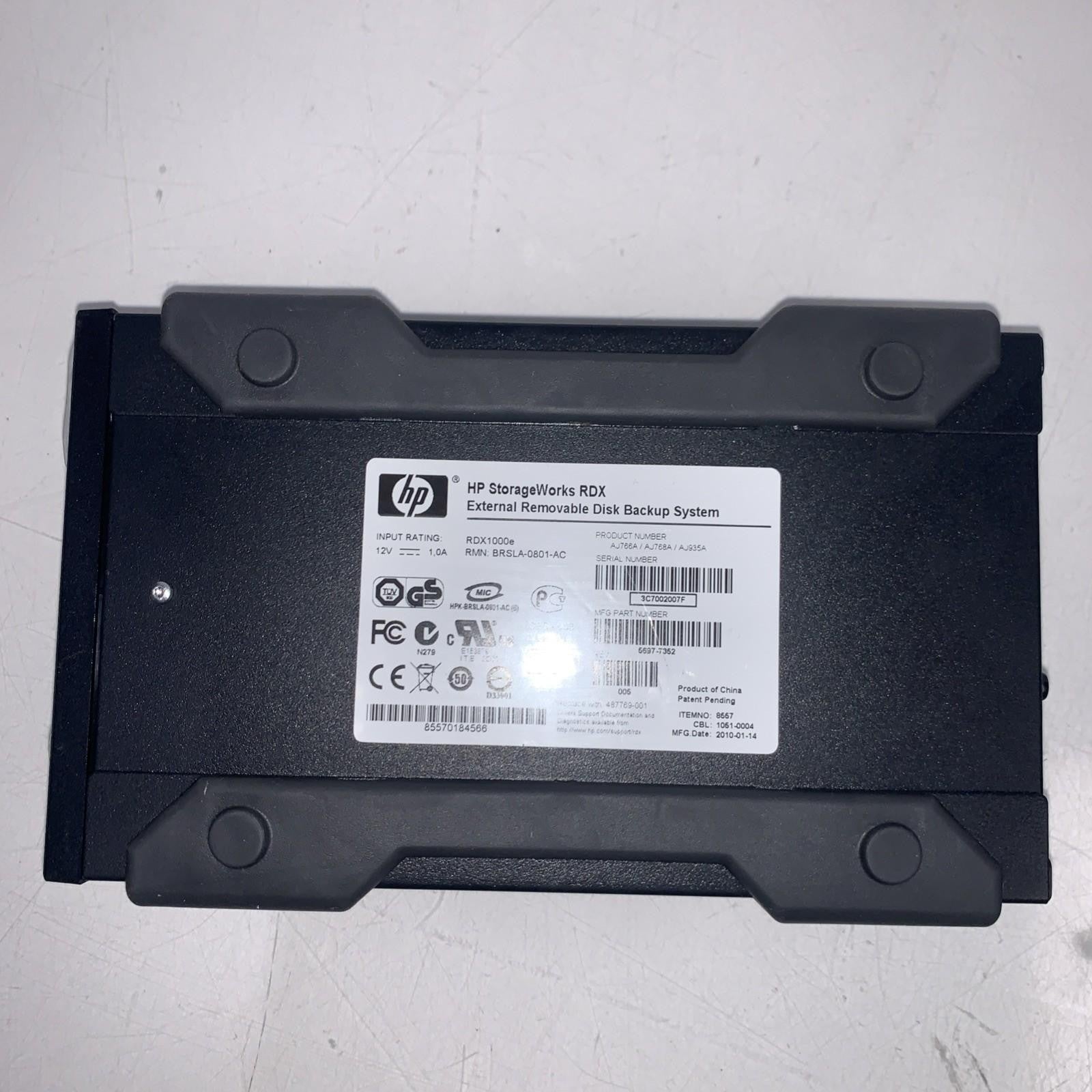 Hewlett Packard Enterprise HPE RDX 1000e External Removable Disk Backup drive