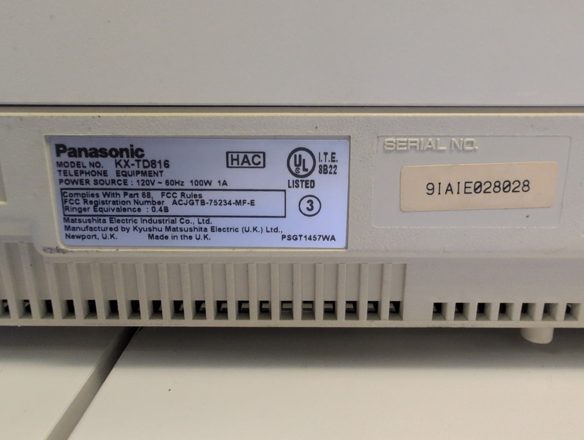 Panasonic KX-TD816 Digital Super Hybrid System PBX 8-Line 16-Extension -