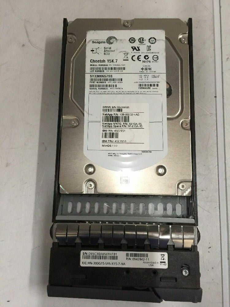 + LOT OF 5 ST3300657SS 300G 15K SAS HDD IBM 45E7953 W/ TRAY 0942842 - 11
