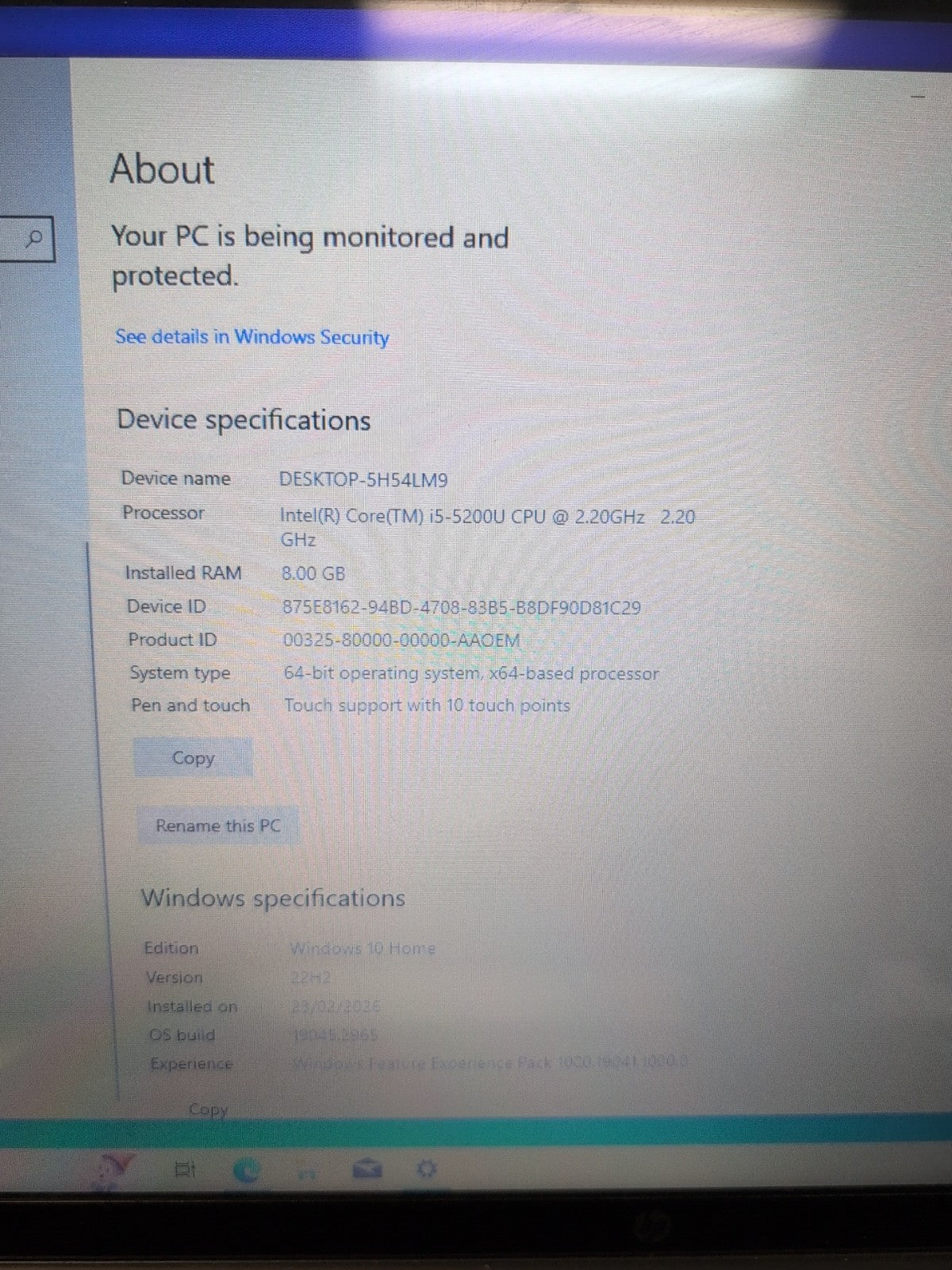 HP Pavilion Protect Smart Touch  Screen 17" Laptop i5-5200U/8GB/250GB SSD/Win10-