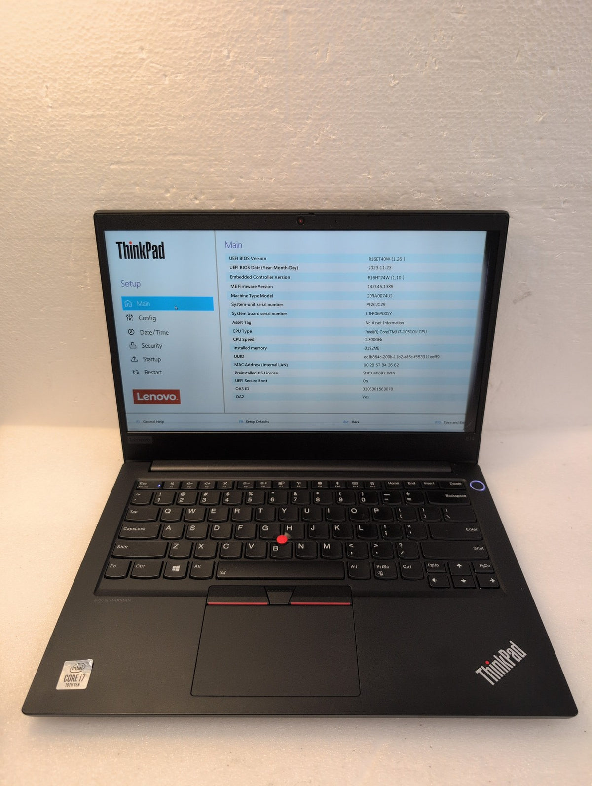 🎸 (AS IS) Lenovo ThinkPad E14 14" Laptop 20RA0074US  i7-10510U (No RAM/SSD/AC)